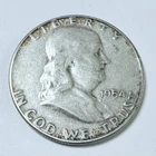 1954 Franklin Half Dollar 90% Silver Circulated Coin #7298