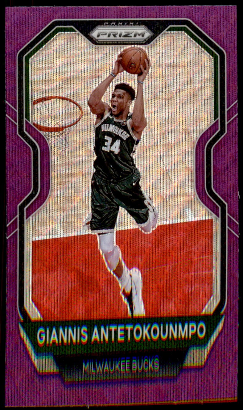 2020-21 Panini Prizm #111 Giannis Antetokounmpo Purple Wave Prizms