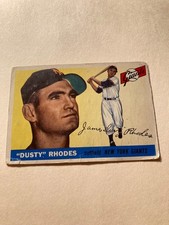 1955 TOPPS baseball #1 Dusty Rhodes New York Giants creases edge corner wear