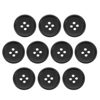 "10 StüCk Resin NäHknöPfe 18Mm 11/16\" 4 LöCher Runde MantelknöPfe 2#Schwarz"