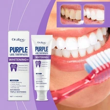 Purple Whitening Toothpaste Advanced Triple Whitening Deep Cleaning 4 Oz HOT