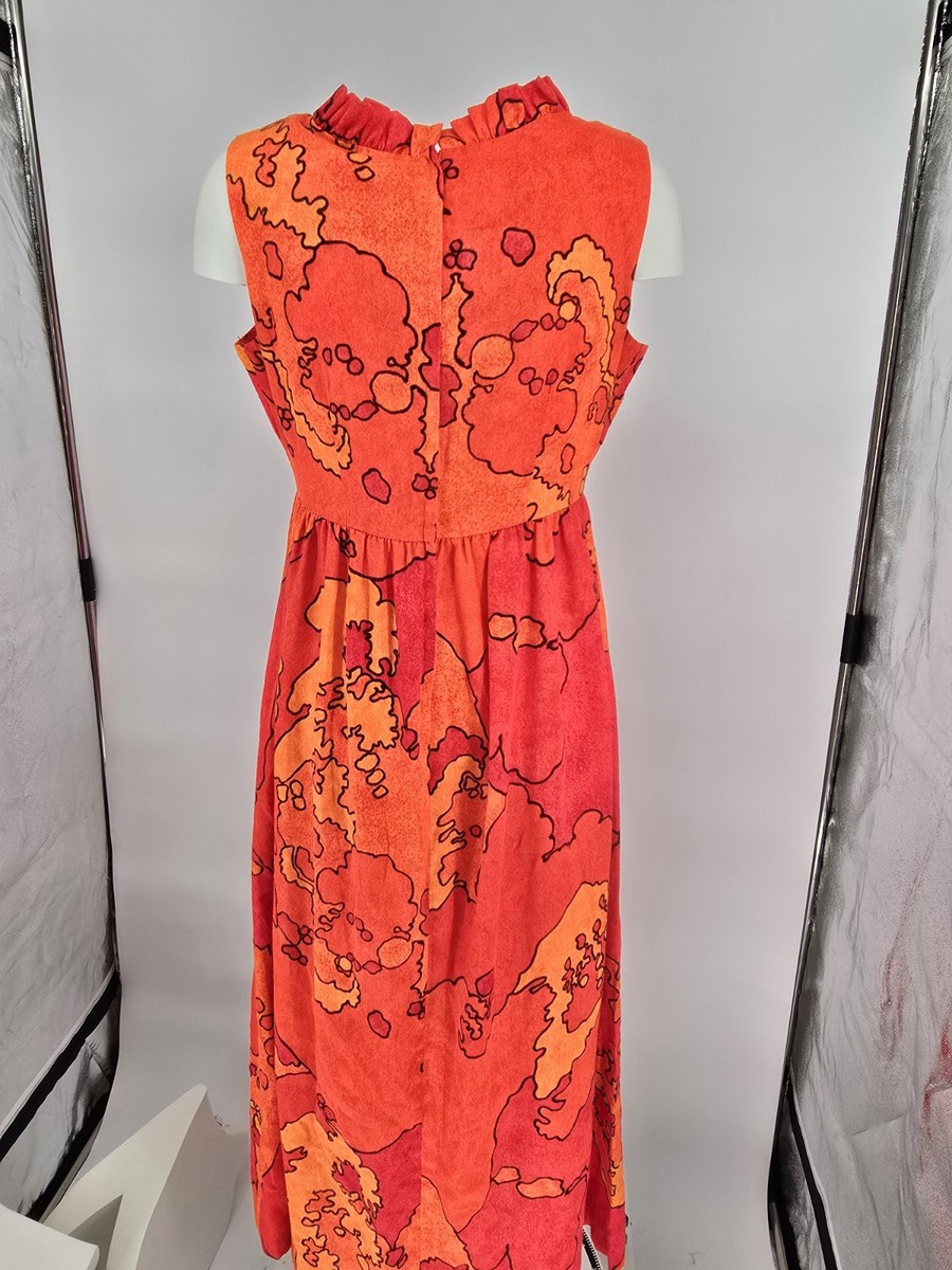 True Vintage 60s 70s Liberty House Lila Honolulu Dress Orange Red