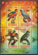 == Congo. Bloc-feuillet ★★ Perroquets — 2013 ==
