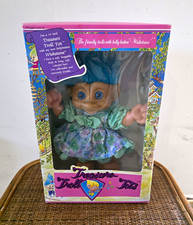 Treasure Troll Tots Wishstones 14 in Troll Doll Girl Blue Hair Blue Eyes In Box