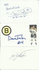 Boston Bruins NHL Hockey Autographed 3 x 5 Index Card Lot (6) w/COA