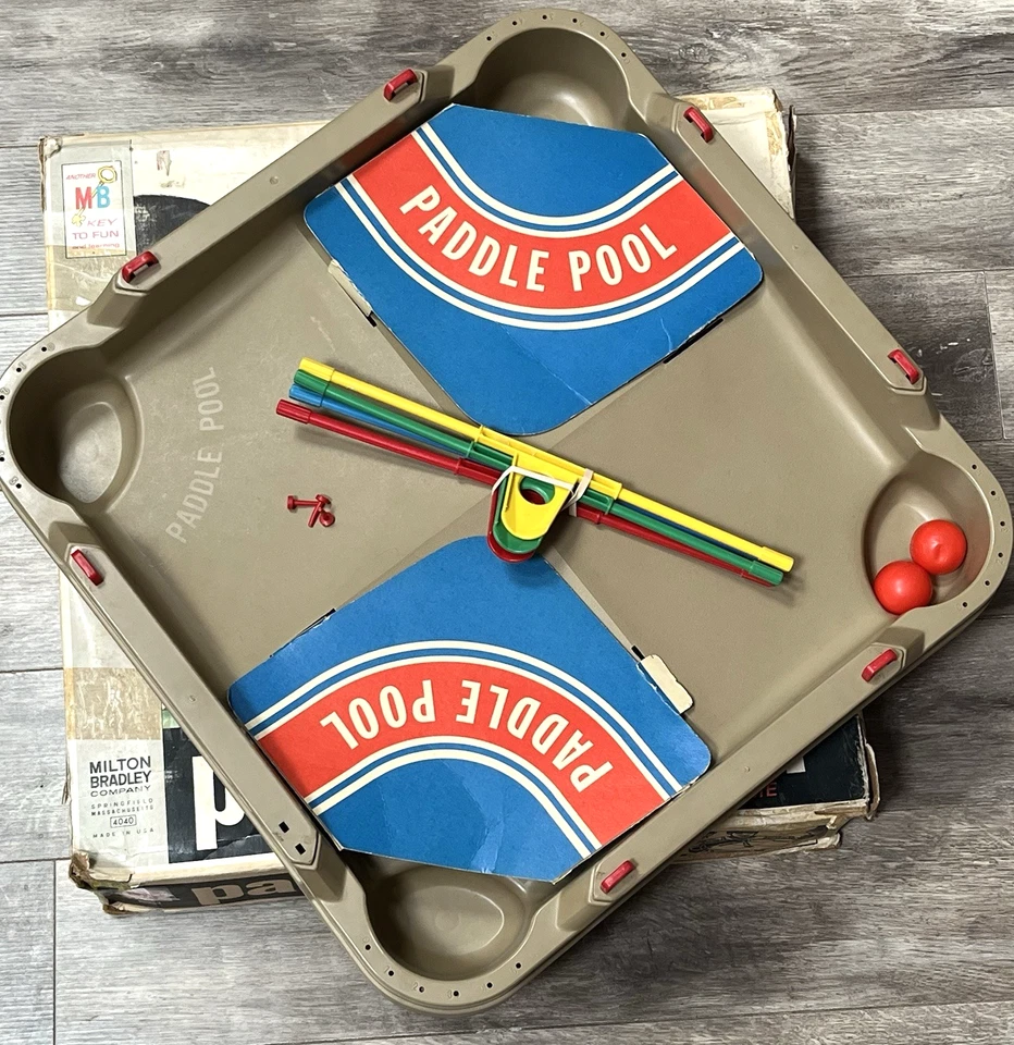 Paddle Pool 1970 Milton Bradley VINTAGE Board Action Ball Game Original Box VGC! - Image 2 of 4