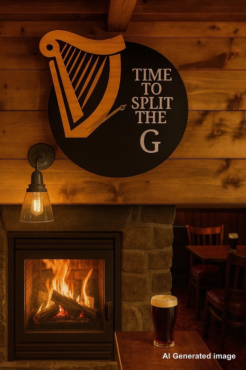 Miniatura Per Casa Delle Bambole – Vassoio Nero Guinness Pub – Artigianale