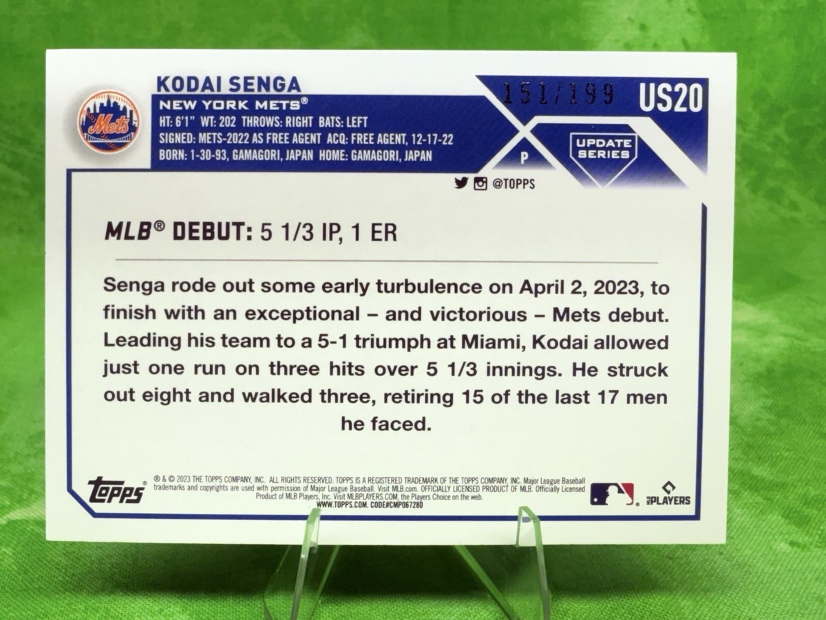 Kodai Senga RC /199 Red Foilboard - 2023 Update Series #US20 New