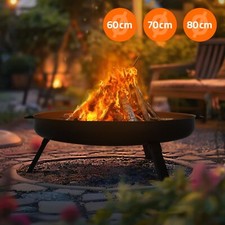 Braciere da fuoco in acciaio nero cesto rotondo ciotola per il giardino a scelta