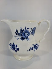 Blue And White Transferware Pitcher Lord Nelson Pottery Blue Florals England