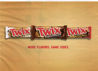 Twix White Triple Chocolate and Peanut Butter Flavors Candy Print Ad