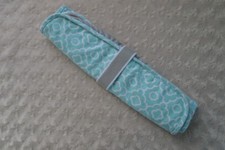 Pottery Barn Kids Baby Changing Pad Portable Diaper Bag Aqua Blue White Gray