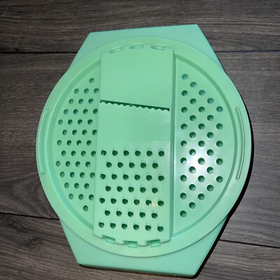 Vintage Tupperware Jadite Green Grater Shredder Slicer with Bowl 2 pc - 786-8