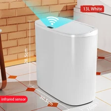 Automatic Bathroom Trash Can with Lid, Touchless Small Trash Can, Motion Sensor 