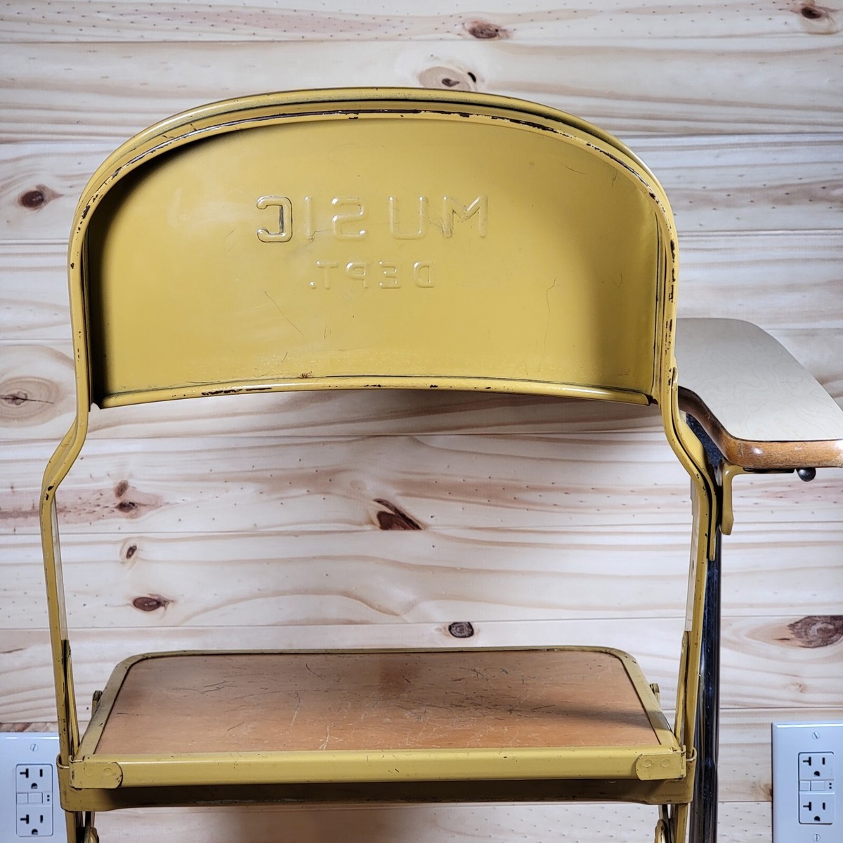 Clarin Folding Metal School Desk Chair Music Department VTG MCM | eBay