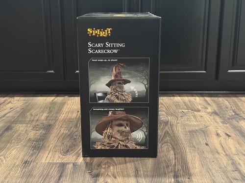 Spirit Halloween Scary Sitting Scarecrow Animatronic New In Box - 第 2/5 張圖片