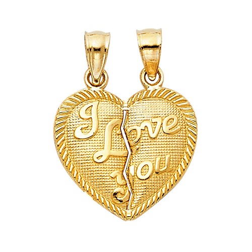 Couple Broken Heart Pendant For Chain 