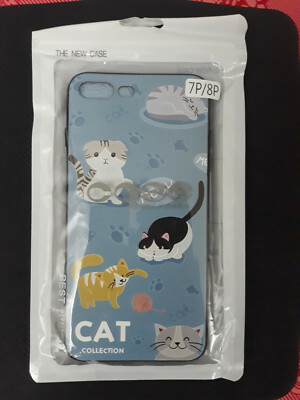 New iPhone 7p/8P Cat Collection Jelly Phone Case w/ Pen Glass Screen Protector