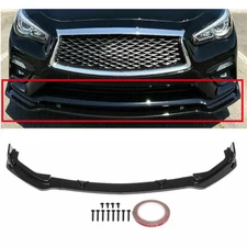 For Infiniti Q50 Base 14-17 Front Bumper Lip Spoiler Lower Splitter Gloss Black