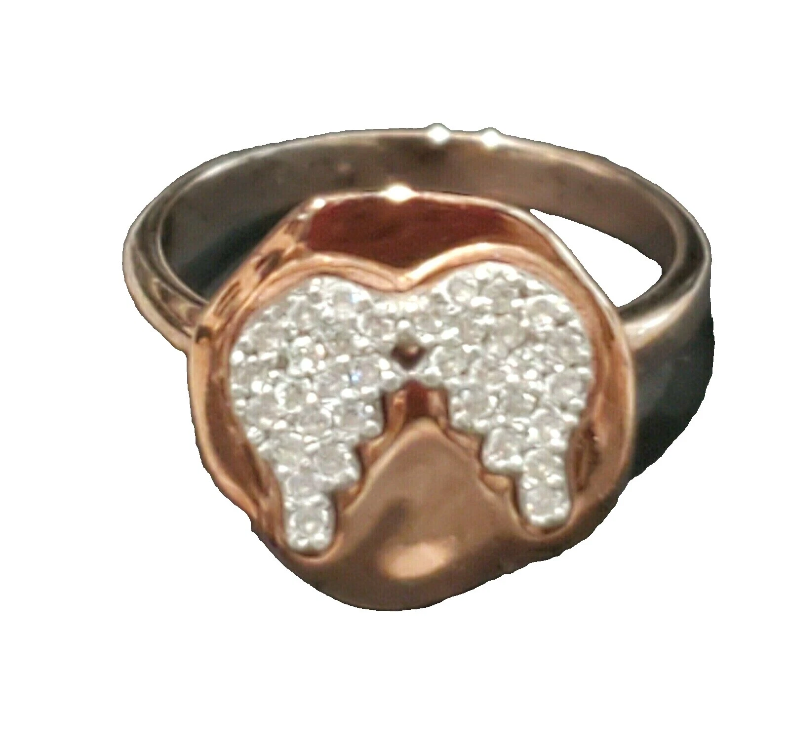 Diamonique 玫瑰金时尚宽戒指