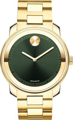 Brand New Movado Bold Men's Yellow Gold Green Dial 42mm Watch