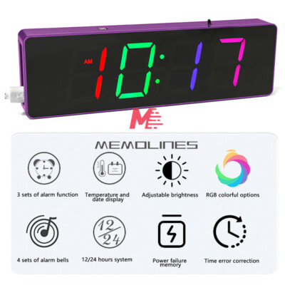 5V DIY Electronic Clock Kit LED Digital RGB Clock Time Temperature Date Display