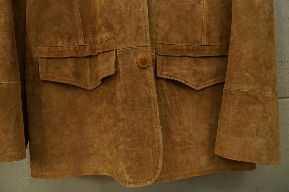 Chaqueta de traje vintage Western Clothing cuero gamuza tostado STETSON talla L Foto 2 de 4