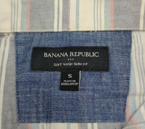 Banana Republic Soft Wash Slim Fit Button-Down Shirt Colorful Men's Size SM Used - Picture 3 of 7