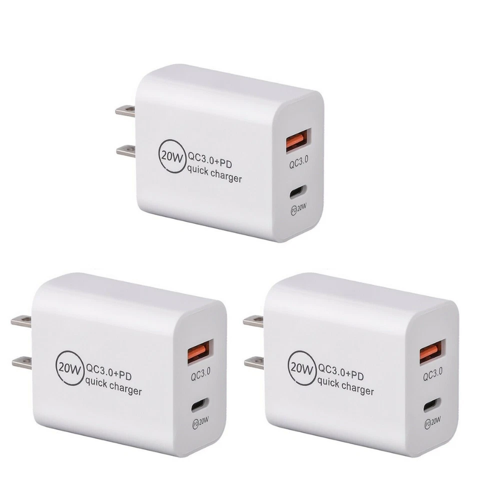 For iPhone 13 12 11 Pro Max 8 20W QC Wall Fast Charger Block USB C Power Adapter - Image 3 of 4