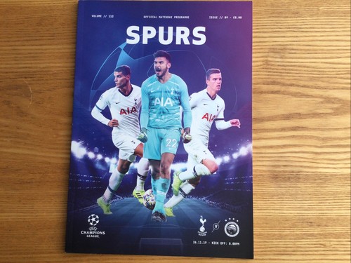 champions league programme Tottenham Real Madrid 13.04.2011 Olympiacos 26.11.19 - Picture 3 of 3