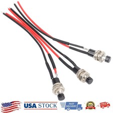 3Pack Mini Push Button Pre-Wired Momentary N/O OFF-ON Switch Plug 12V 3AMP SPST