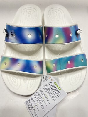 ユウ NEW Crocs Women's Solarized Slip On Sandals 207771-94S Multi Color