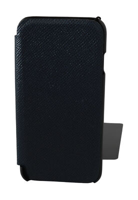 DOLCE & GABBANA Phone Case Cover Solid Black Leather DG Logo iPhone 7 RRP $500