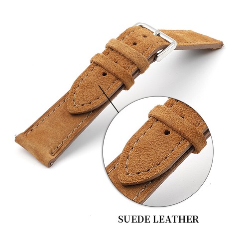 Suede Leather Watch Strap Band 18mm 19mm 20mm 22mm 24mm Vintage Watch Band - Picture 7 of 40