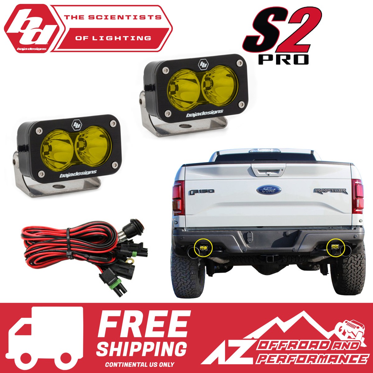 BAJA DESIGNS S2 PRO Pair | Amber Work / Scene | LED Light Set | eBay