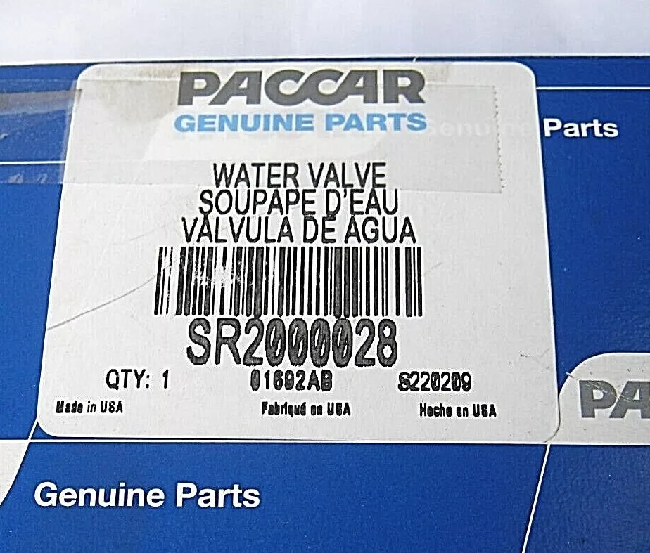 BRAND NEW GENUINE PACCAR OEM WATER VALVE KIT p/n SR2000028 | eBay