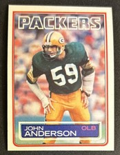 1983 Topps John Anderson Football Rookie Card (RC) #75 Packers OLB VG O/C. rookie card picture