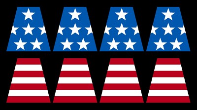 8 FULLY Reflective American Flag Fire Helmet Tetrahedrons Tets Firefighter