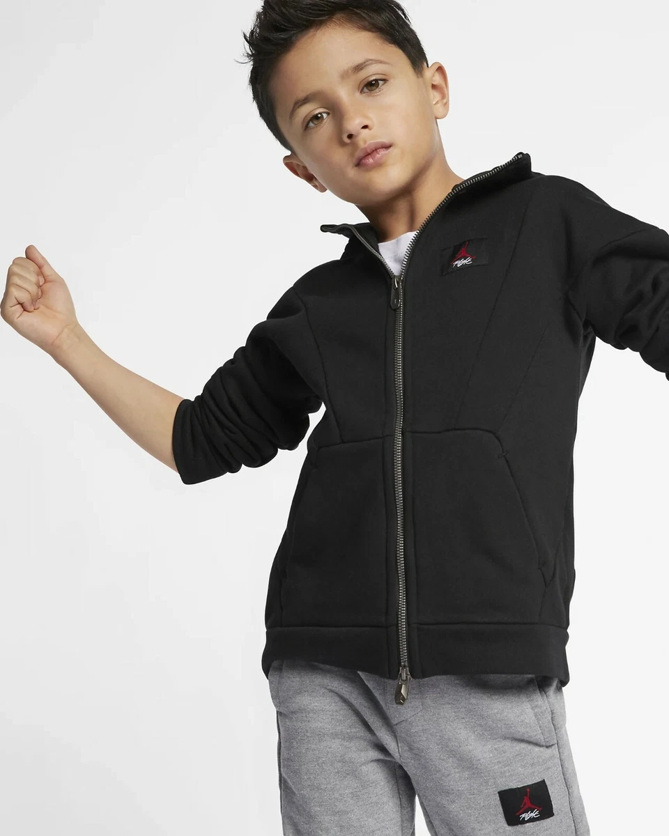 Jordan Flight Lite Little Kids Full Zip Hoodie 855940 023 Black Sizes 6 or 7