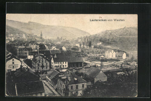 Lauterecken, Ansichtskarte, Teilansicht von Westen 1918  - Afbeelding 1 van 2