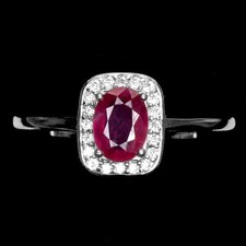 925 Sterling Silver Ring Oval Ruby 7x5mm Gemstpme Gemstone Jewelry Size 7