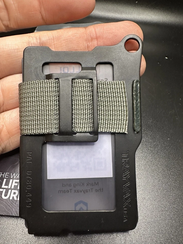 TRAYVAX Armored Summit Wallet OD Grey Minimal Tactical Metal USA RFID Blocking - Image 3 of 3