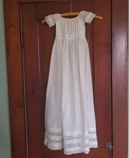 Baby's Antique 1800s Cotton Lace Christening Gown