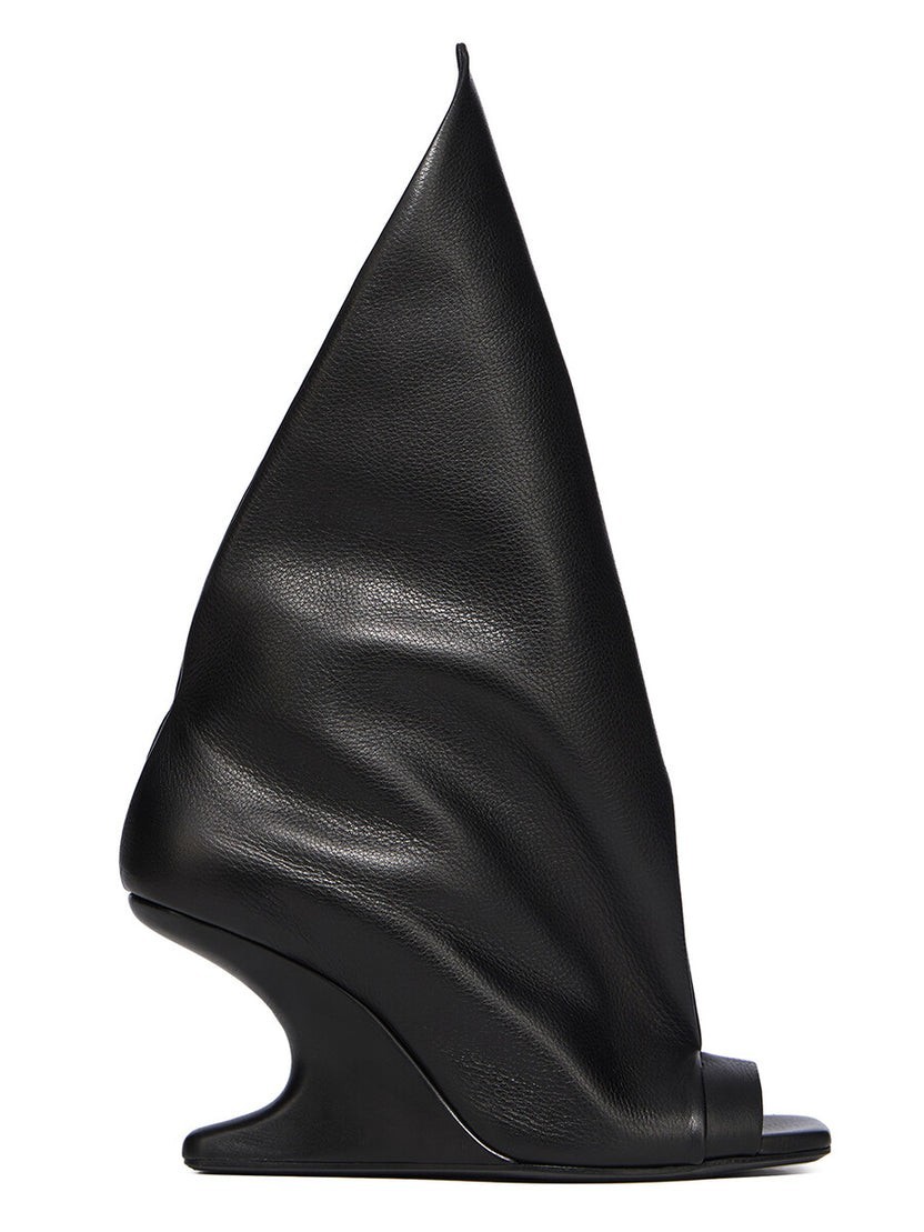 RICK OWENS Temple Cantilever 8 Strutter $1710 Black Sandals New