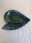 Vintage Royal Haeger MCM Ashtray Atomic Boomerang Multi Color Glaze  Green/Blue