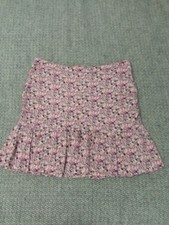 JUICY COUTURE PINK FLORAL PRINT, ZIPPED, PLEATED MINI SKIRT, SIZE 8