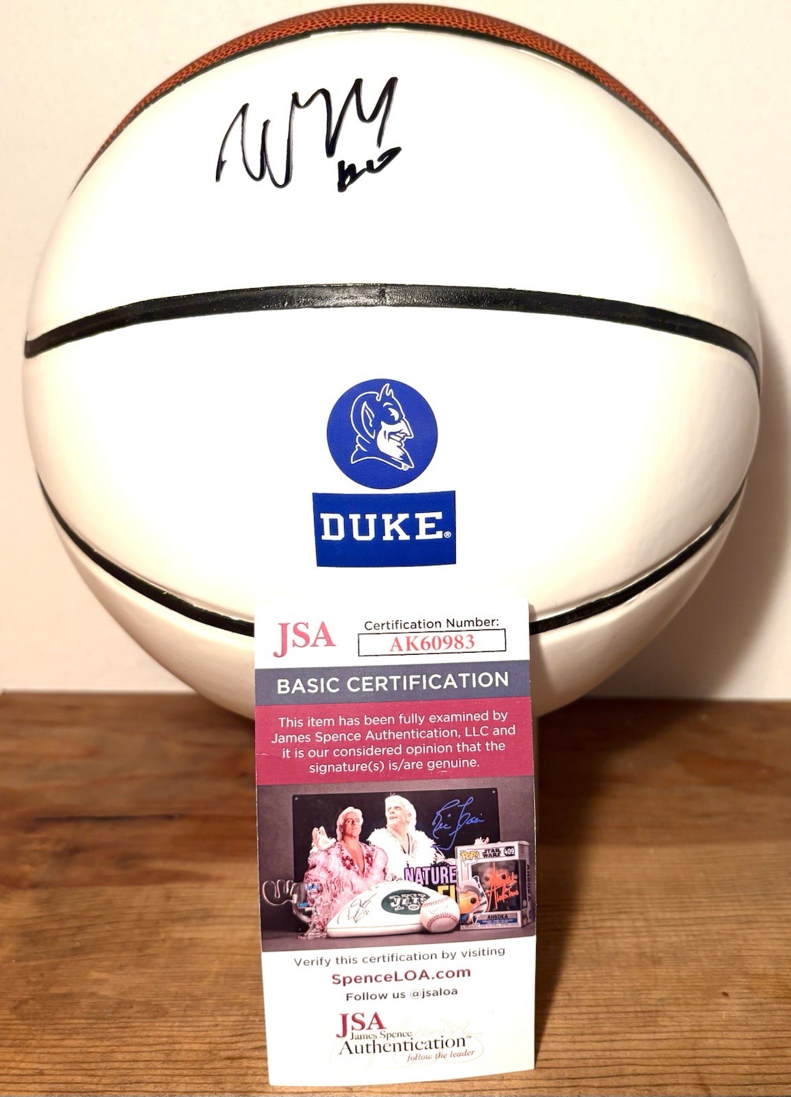 WENDELL MOORE Duke Blue Devils SIGNED Basketball JSA COA 