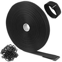 Klettband Kabelbinder Schwarz WiederverschließBar Kabelmanagement 10M X 2Cm