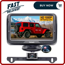 Backup Camera Monitor HD 1080P Night Vision Waterproof Car Truck License Plat...