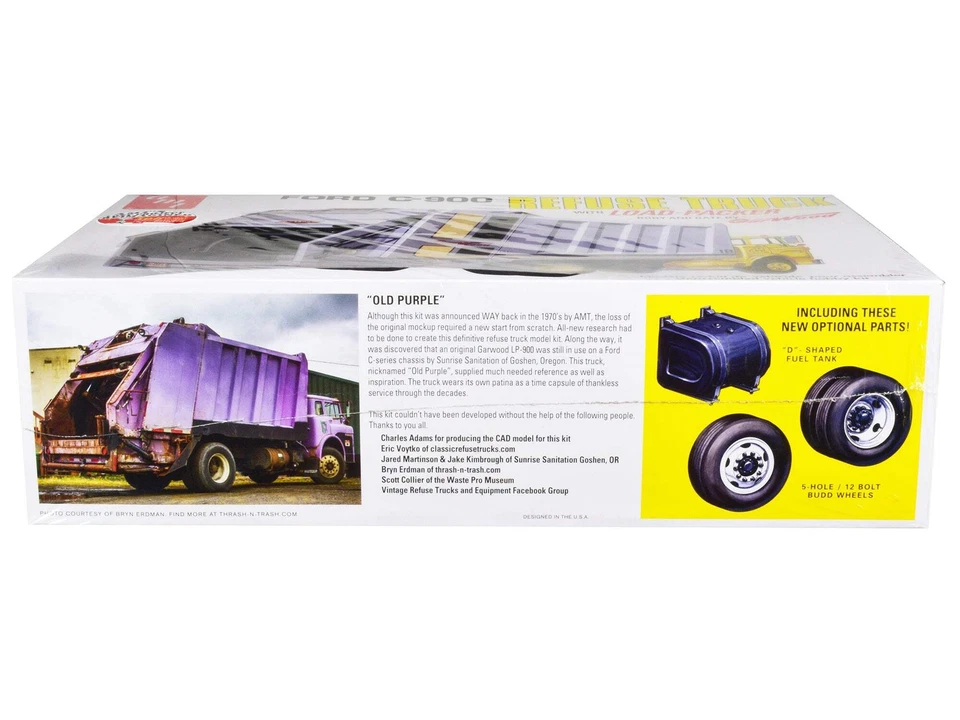 Skill 3 Model Kit Ford C-900 GarWood Refuse Garbage Truck with Load-Packer 1/25 - Image 3 of 4